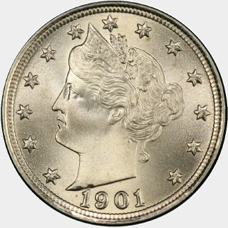 1901  Five Cent obverse