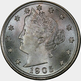 1905  Five Cent obverse