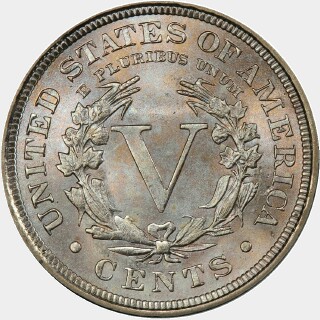 1908  Five Cent reverse