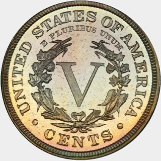 1883 Proof Five Cent reverse