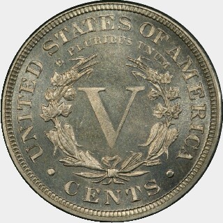 1884 Proof Five Cent reverse