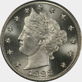 1888 Proof Five Cent obverse