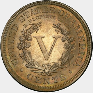 1889 Proof Five Cent reverse