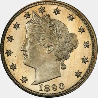 1890 Proof Five Cent obverse
