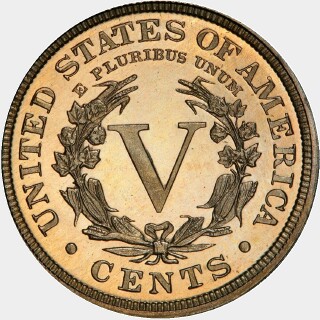 1891 Proof Five Cent reverse