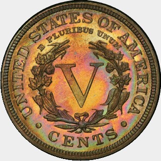 1892 Proof Five Cent reverse