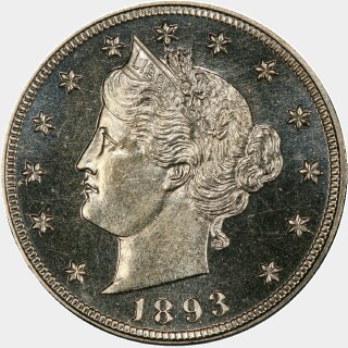 1893 Proof Five Cent obverse