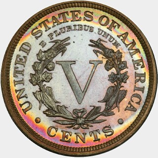 1895 Proof Five Cent reverse