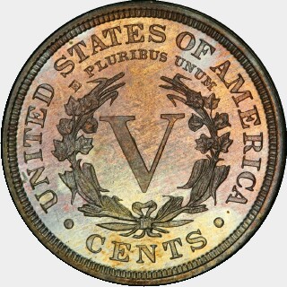 1896 Proof Five Cent reverse