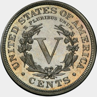 1898 Proof Five Cent reverse
