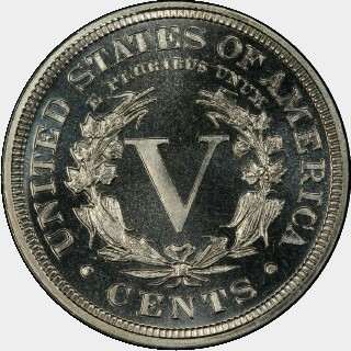 1901 Proof Five Cent reverse
