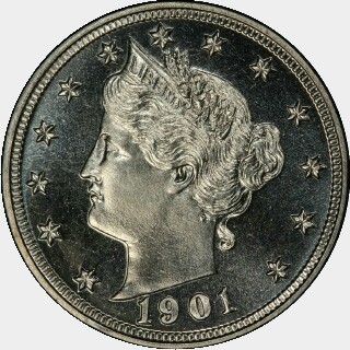 1901 Proof Five Cent obverse