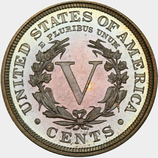1907 Proof Five Cent reverse