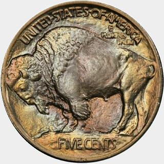1913  Five Cent reverse