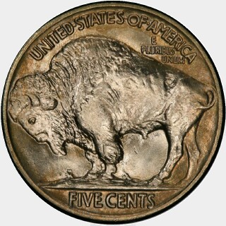1915  Five Cent reverse