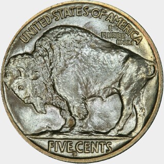 1916-S  Five Cent reverse