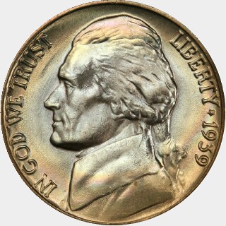 1939  Five Cent obverse