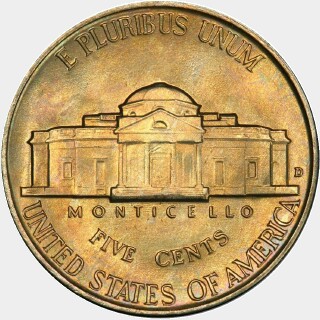 1939-D  Five Cent reverse