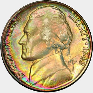 1942-P  Five Cent obverse