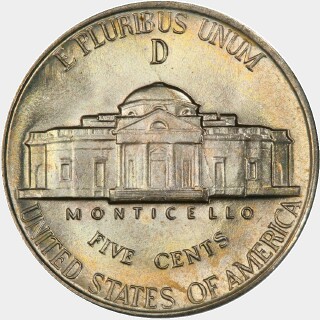 1943-D  Five Cent reverse
