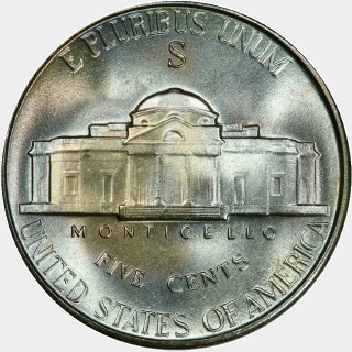 1943-S  Five Cent reverse