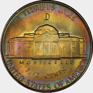1944-D  Five Cent reverse