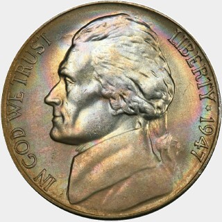 1947-S  Five Cent obverse