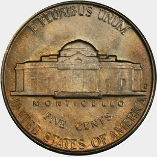 1949-D  Five Cent reverse