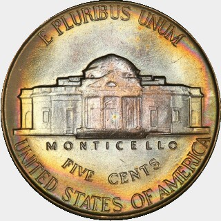 1950  Five Cent reverse