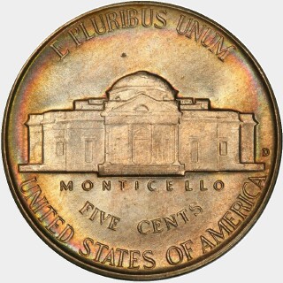 1950-D  Five Cent reverse
