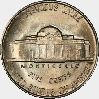 1952-S  Five Cent reverse