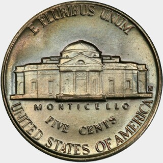 1953-D  Five Cent reverse