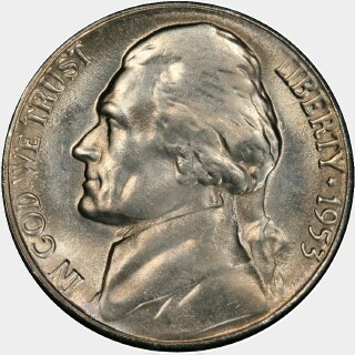 1953-S  Five Cent obverse