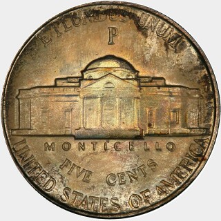 1945-P  Five Cent reverse