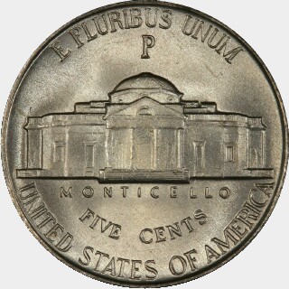 1943-P  Five Cent reverse