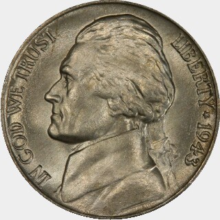 1943-P  Five Cent obverse
