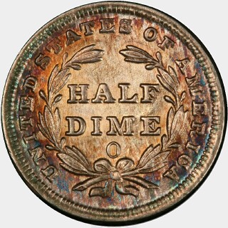 1838-O  Five Cent reverse