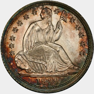 1839  Five Cent obverse