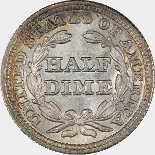 1845  Five Cent reverse