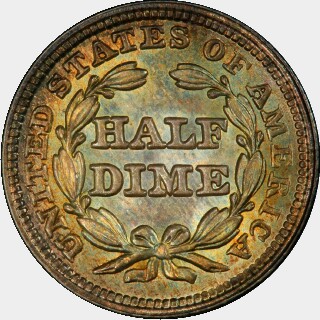 1849  Five Cent reverse