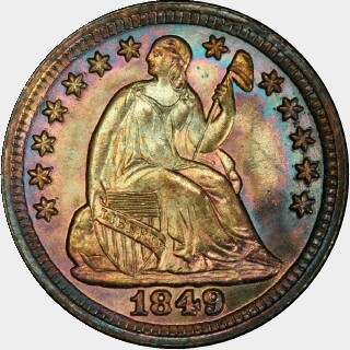 1849/8  Five Cent obverse