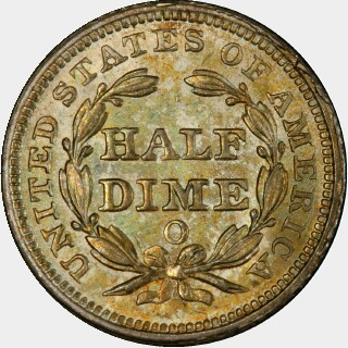 1851-O  Five Cent reverse