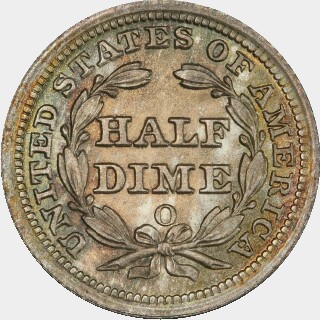 1854-O  Five Cent reverse