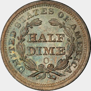 1855-O  Five Cent reverse
