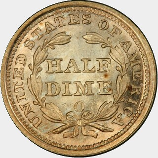 1857-O  Five Cent reverse