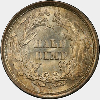 1860-O  Five Cent reverse