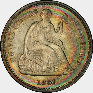 1861  Ten Cent obverse