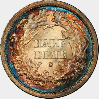 1872-S  Five Cent reverse