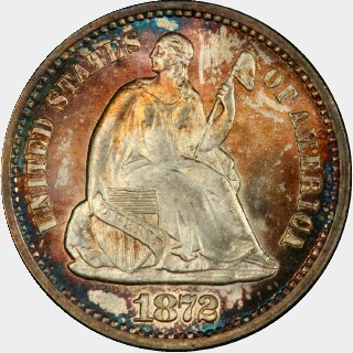 1872-S  Five Cent obverse
