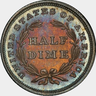 1837 Proof Five Cent reverse